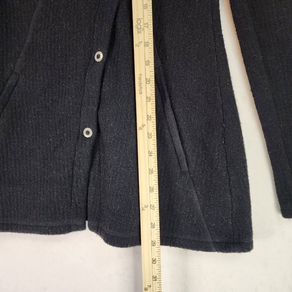 Prana Jacket Womens XSmall Black Charcoal Milana Textured Knit Wool Blend Coat - Picture 7 of 13